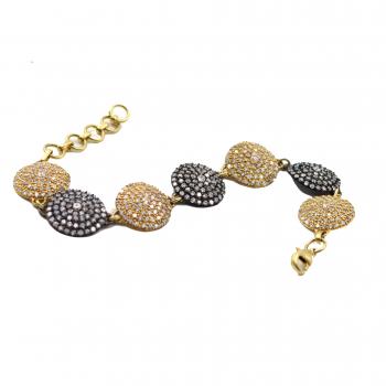 Nickel-Free Gold Plated Zircon  Stone Seated Bracelet 